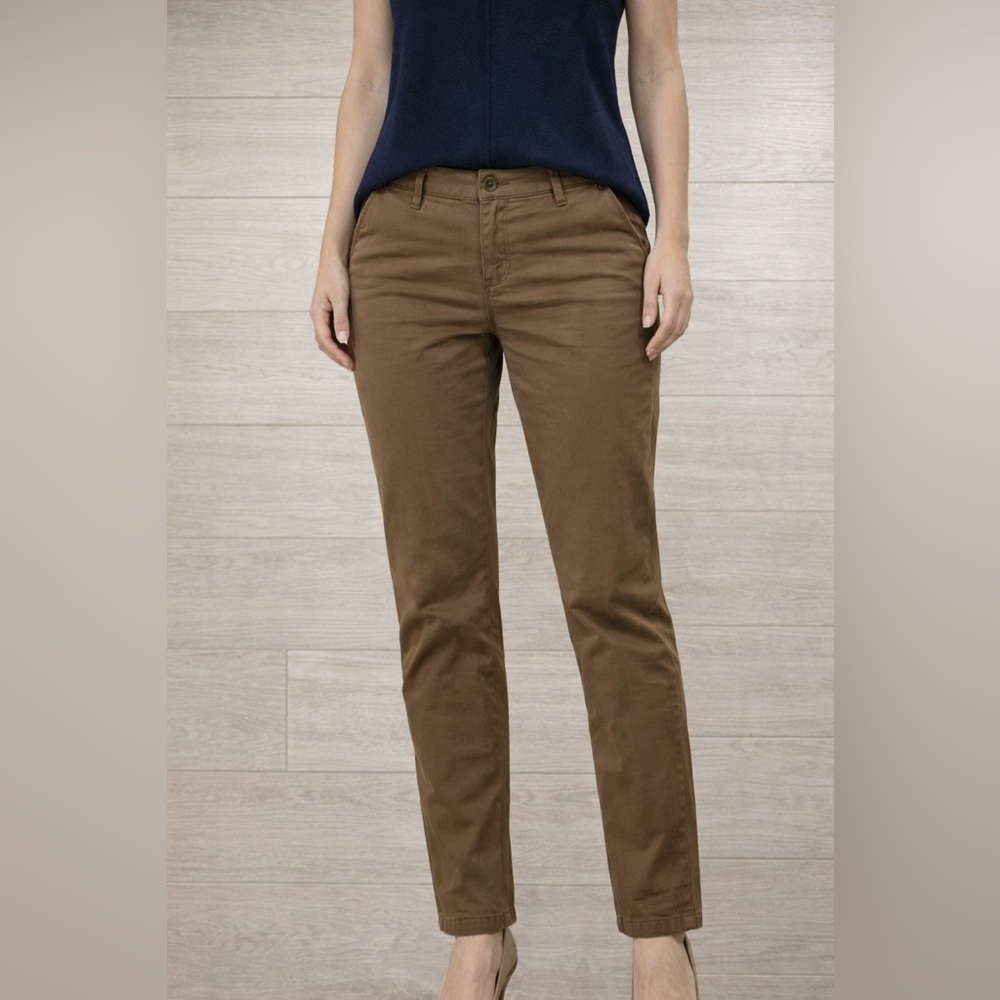 Dorothee Schumacher Skinny Mid Rise Brown Chino Pants
